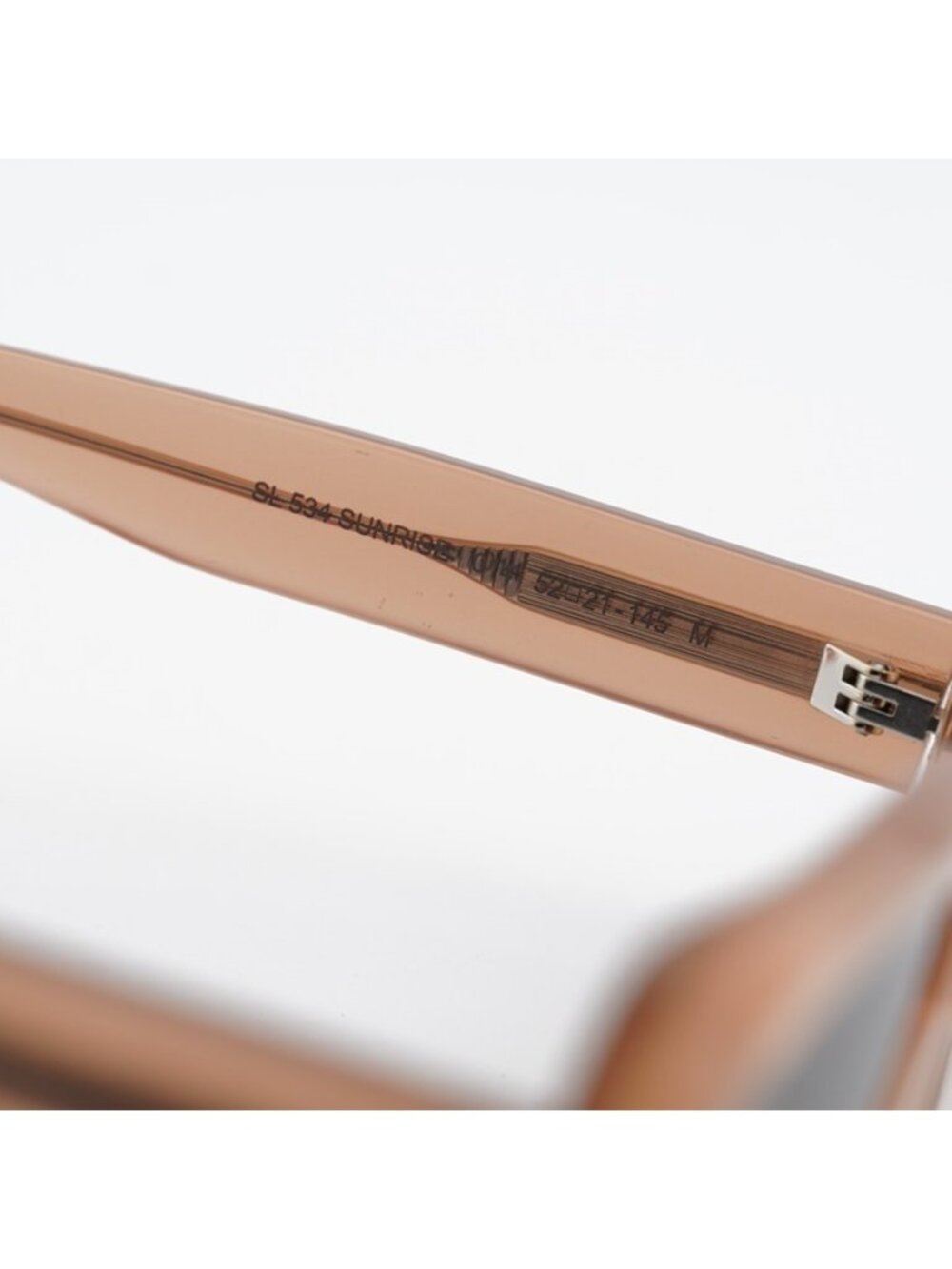 Saint Laurent SL534 SUNRISE 014 Sunglasses Orange Rectangle Frame, Brown Lenses - Picture 6 of 12